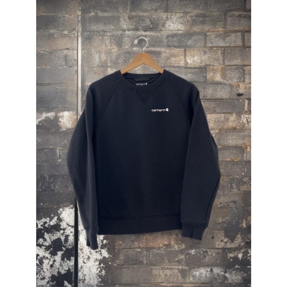Men's Women's Carhartt WIP Script Embroidery Pullover Sweatshirt, Black, Size M,